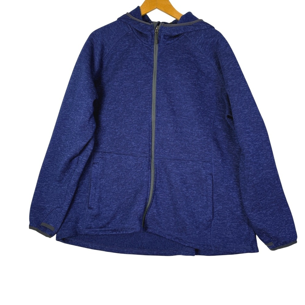 Storm Creek Women's Dark Blue Heathered Fleece Zip Hoodie Jacket Size 3XL‎